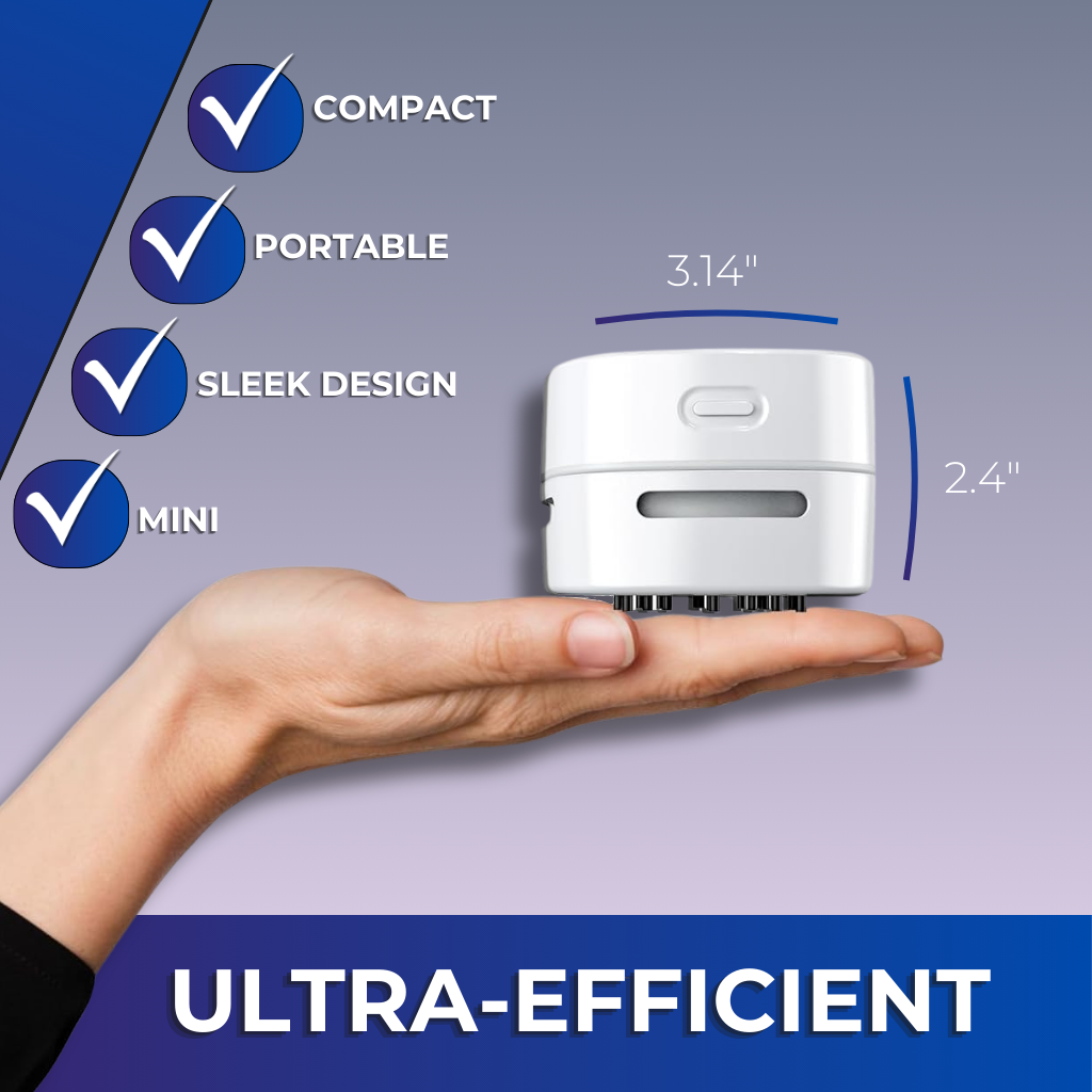 DustEase™ Mini Desktop Vacuum